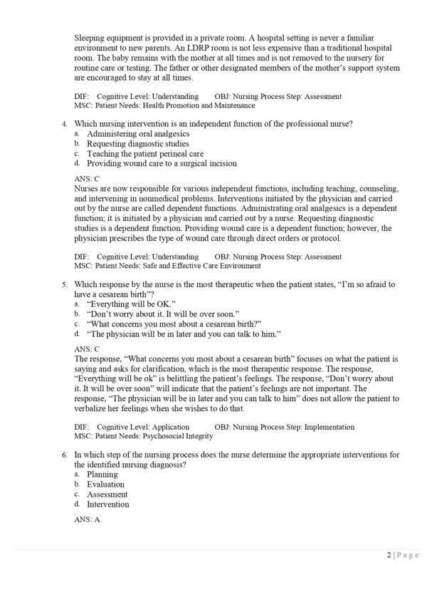 A test bank to assess the foundations of Maternal-Newborn and Women's Health Nursing, 8th Edition