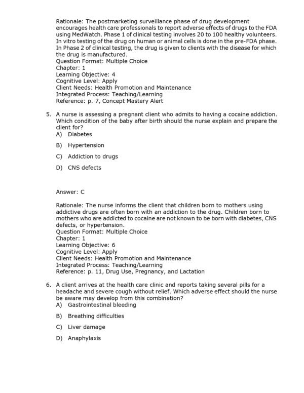 Test Bank for the 12th edition of Introductory Clinical Pharmacology