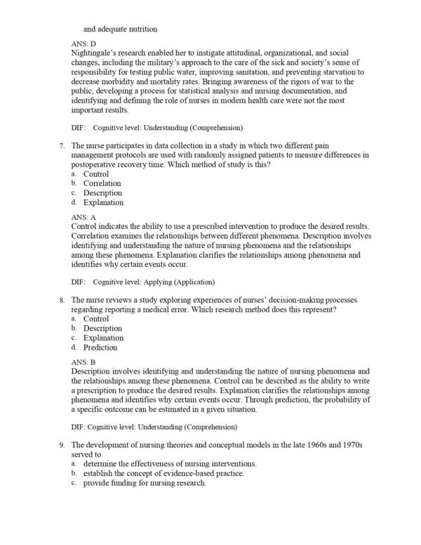 A test bank for understanding nursing research, 8th edition