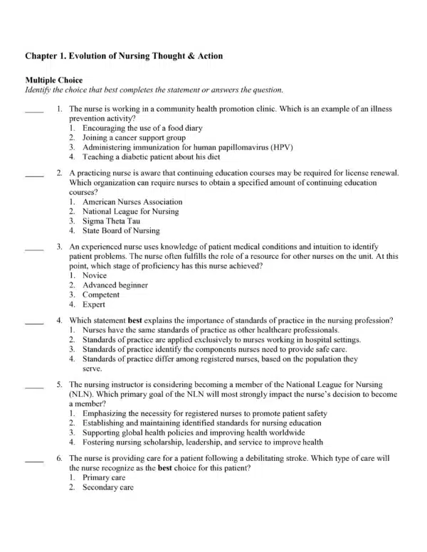 preview page of Test bank for Davis Advantage for Fundamentals of Nursing 4th Edition