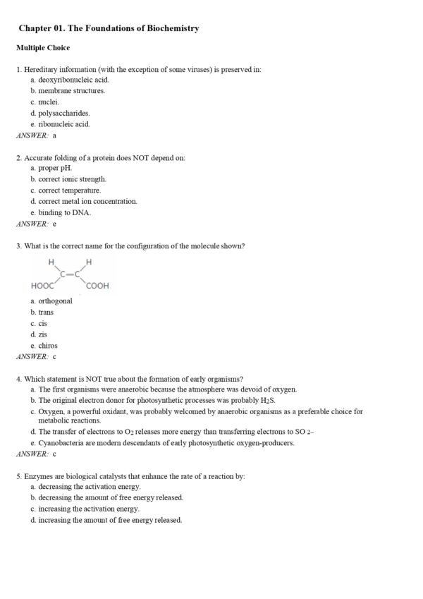 Preview page of Test Bank for Lehninger Principles of Biochemistry, 8th Edition by David L. Nelson