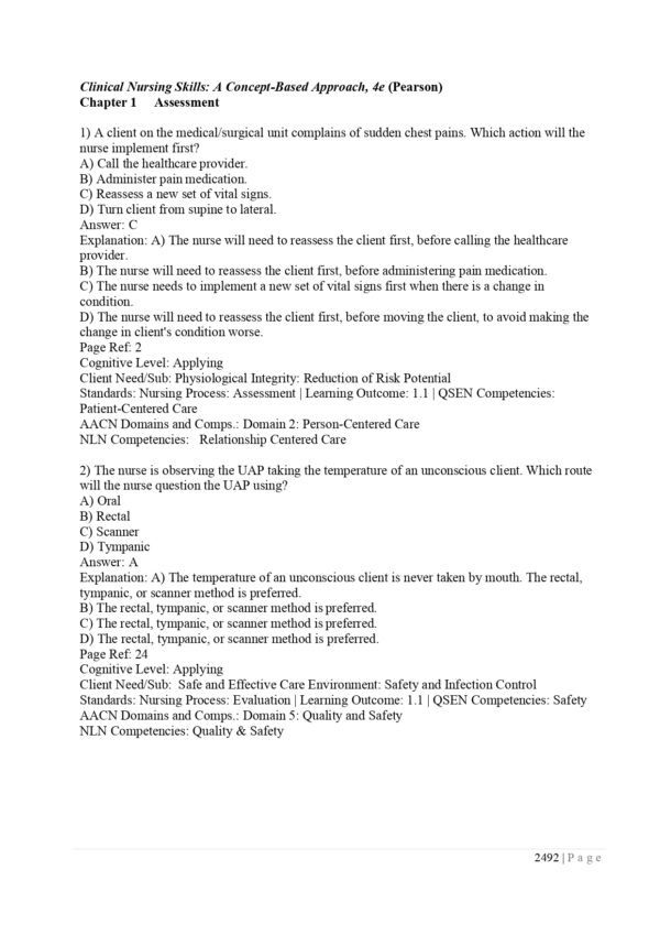 Preview page of Test Bank for Nursing: A Concept-Based Approach to Learning, 4th Edition