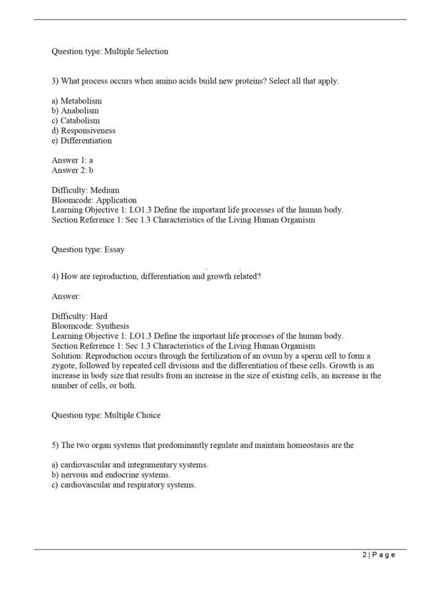 Cover page of the test bank for Principles of Anatomy and Physiology 16th Edition.