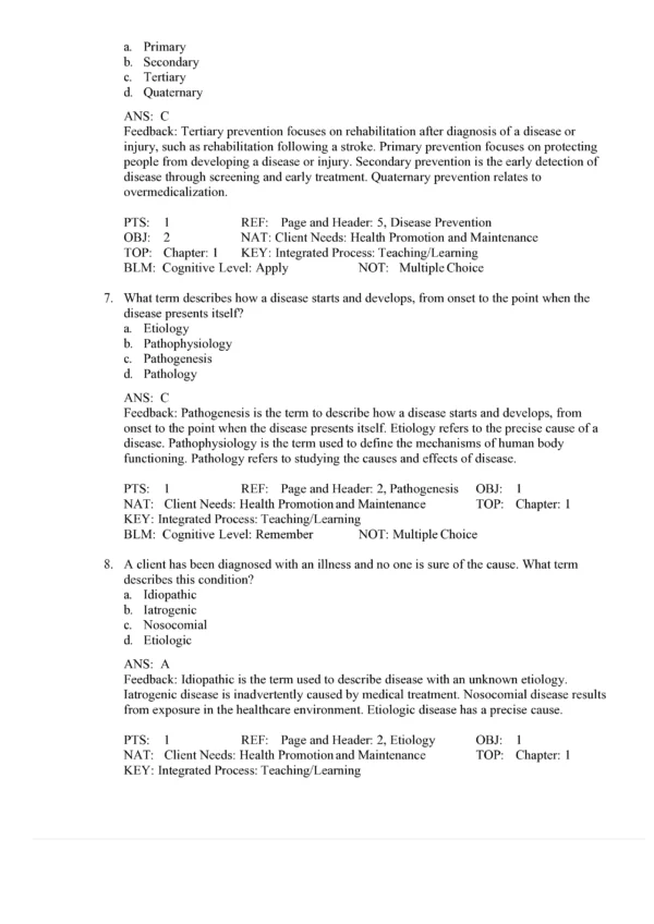 Applied Pathophysiology 4th Edition Test Bank PDF table of contents chapters