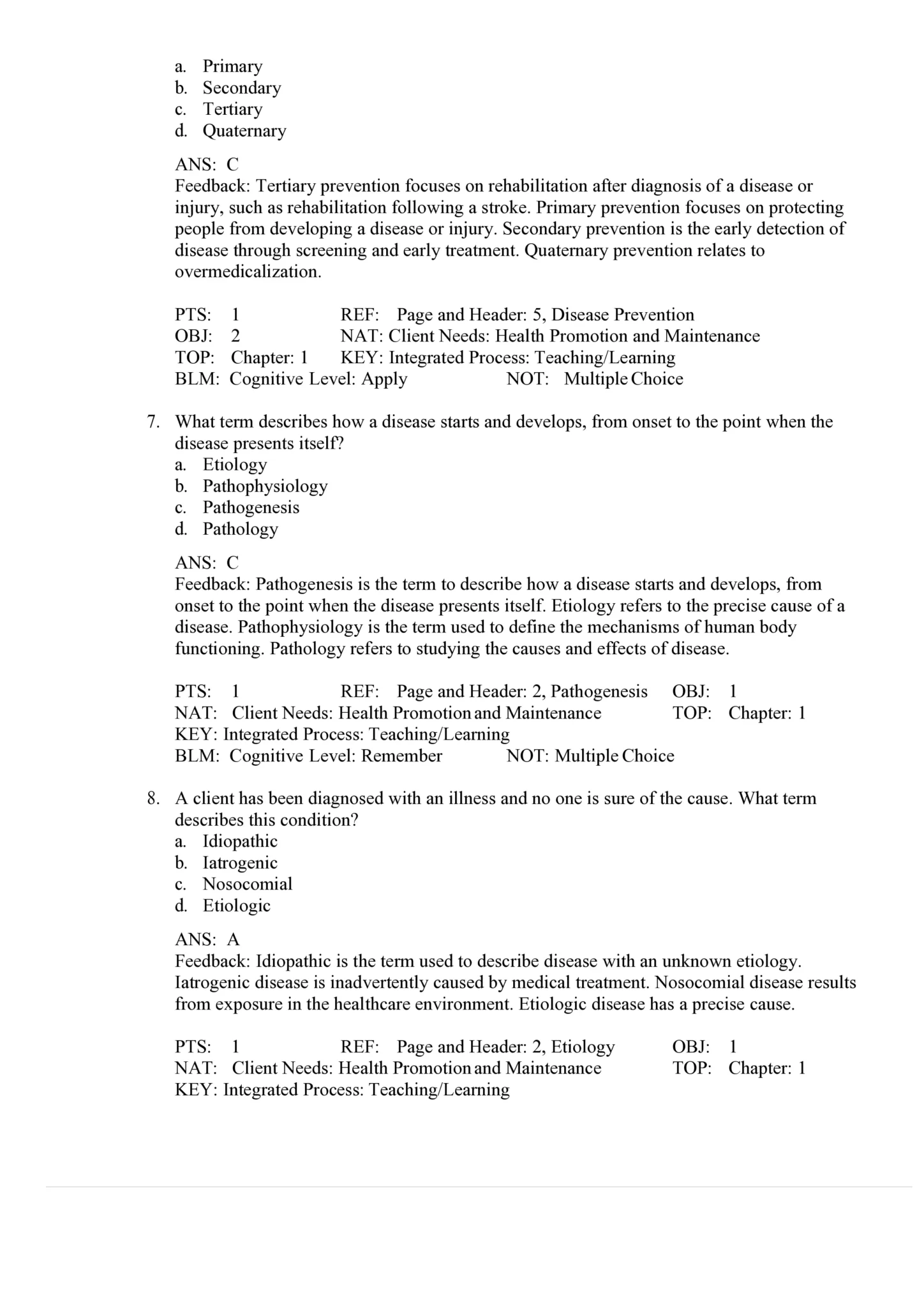Applied Pathophysiology: A Conceptual Approach 4th Edition Test Bank PDF 4 Applied Pathophysiology 4th Edition Test Bank PDF table of contents chapters