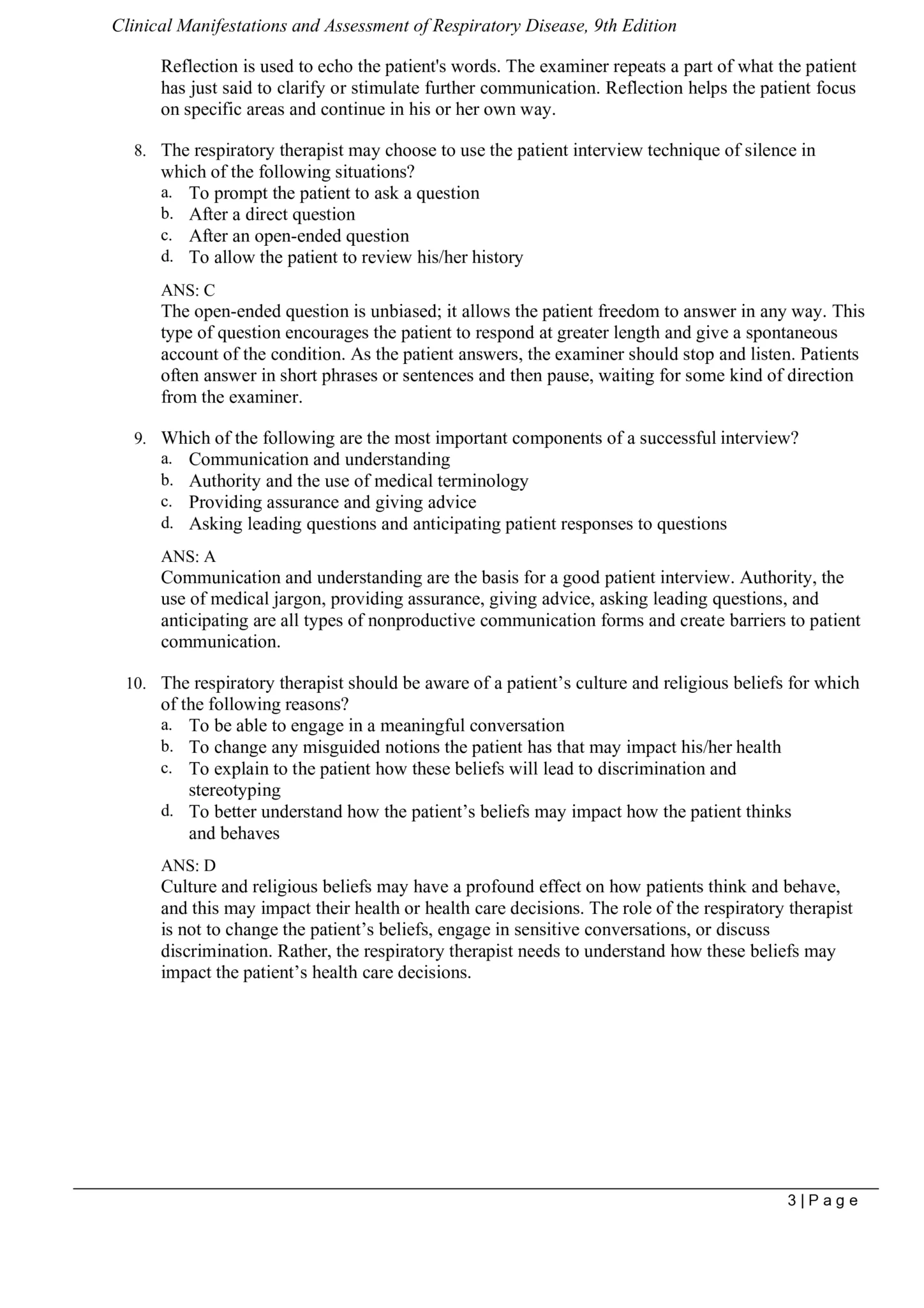 Test bank Clinical Manifestations and Assessment of Respiratory Disease 9th Edition 4 Test bank Clinical Manifestations and Assessment of Respiratory Disease 9th Edition - Image 4