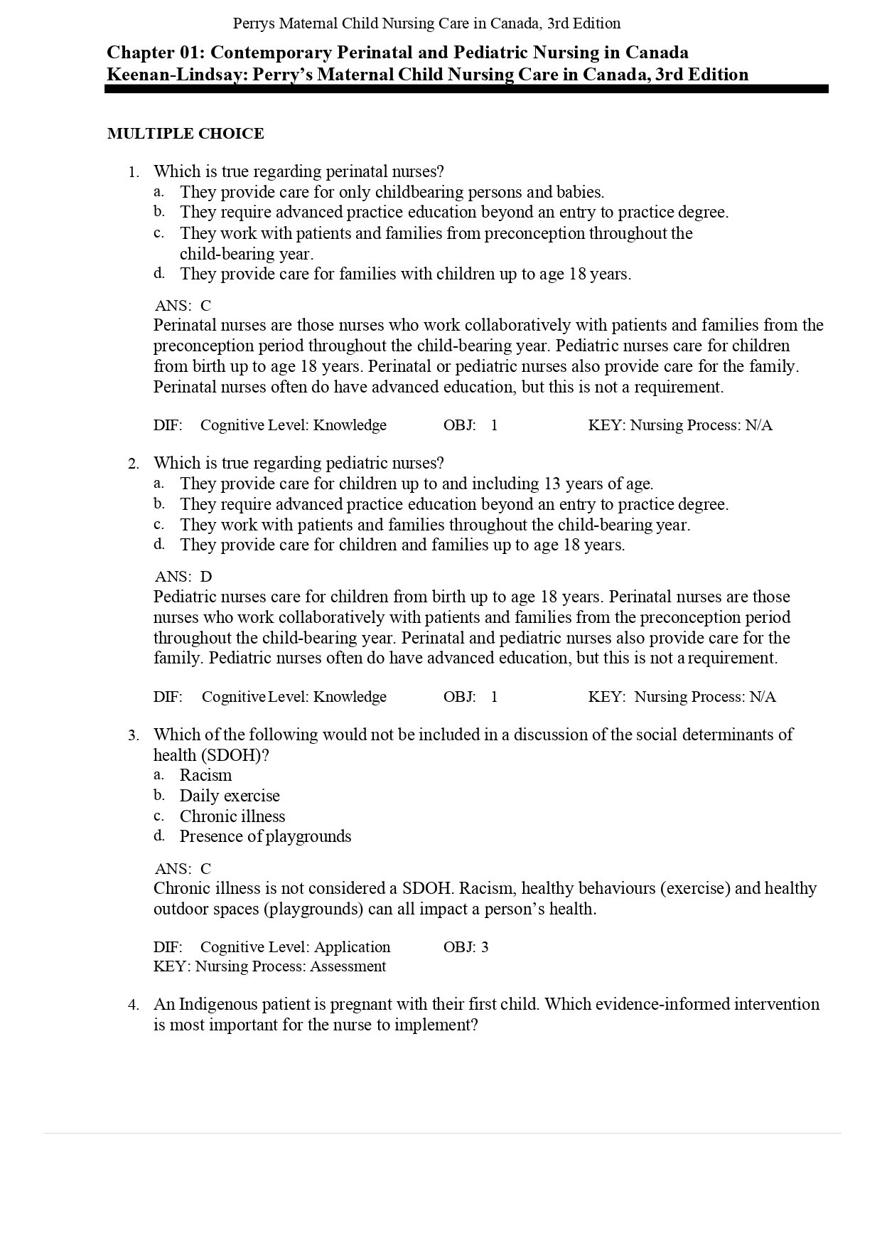 Perry’s Maternal Child Nursing Care in Canada, 3rd Edition Test Bank 2 Perry’s Maternal Child Nursing Care in Canada, 3rd Edition Test Bank - Image 2